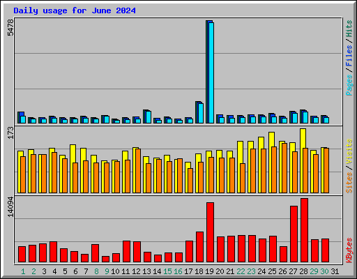 Daily usage for June 2024
