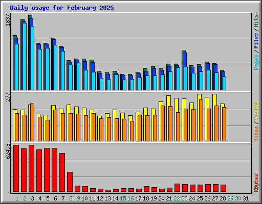 Daily usage for February 2025