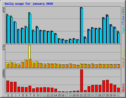 Daily usage for January 2026