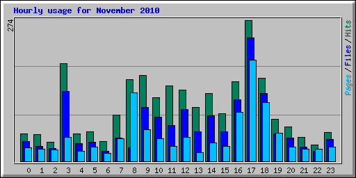 Hourly usage for November 2010