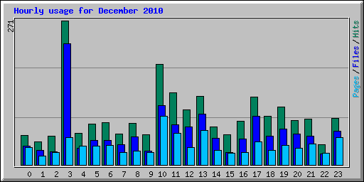 Hourly usage for December 2010
