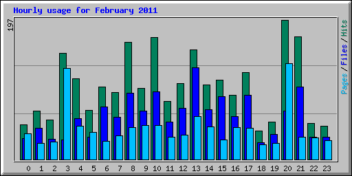 Hourly usage for February 2011