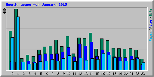Hourly usage for January 2015