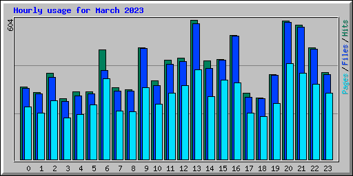 Hourly usage for March 2023
