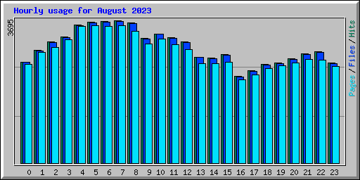 Hourly usage for August 2023